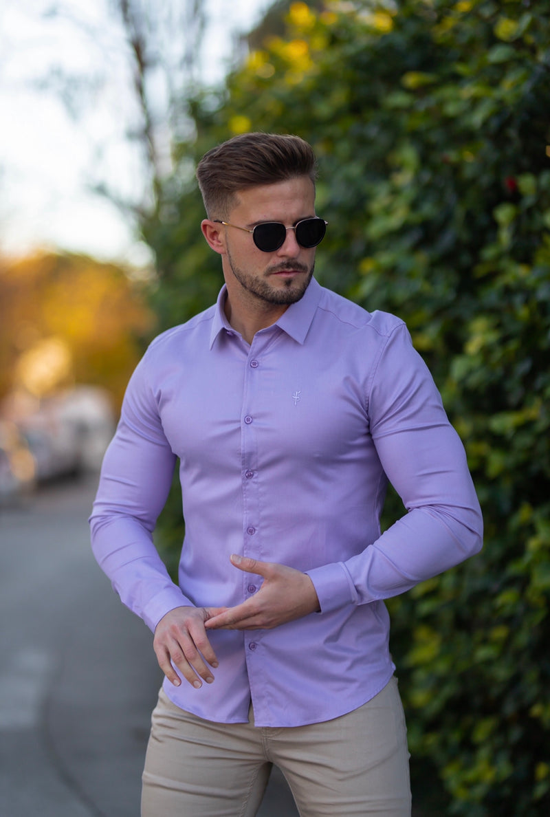 Father Sons Super Slim Luxe Ultra Stretch Classic Lavender Long Sleeve -  FS744